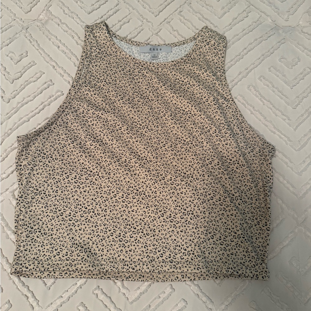 Cheetah Print Cream and Black Super Soft Tank Top